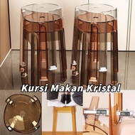 Crystal Dining Chair Transparent Chair Household Thickening Dining Chair Stacking Bench Round Windmi