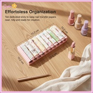 UVIGM> 10 Grid Nail Art Paper Organizer Box 3D Printed Design Colorful Display Stand Nail Transfer P