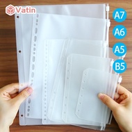 Zipper Binder A6/A7/A5/B5 6-hole Transparent Hand Book/Storage Bag Zipper bag-Vatin