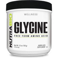 NutraBio Glycine Powder - Glycine Supplement- Free Form Amino Acid Supplement - 1000mg Serving - 150