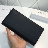 ** f74978 men's long wallet leather purse with top-level classic