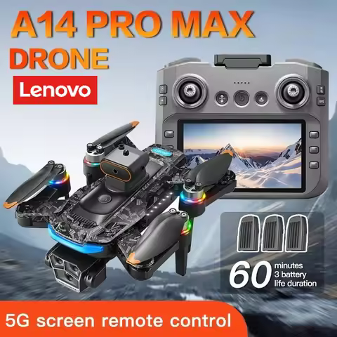 Lenovo A14 Pro Max Drone GPS 8K HD Camera 4K Quadcopter with Screen 5G WIFI Aerial Photography Obsta