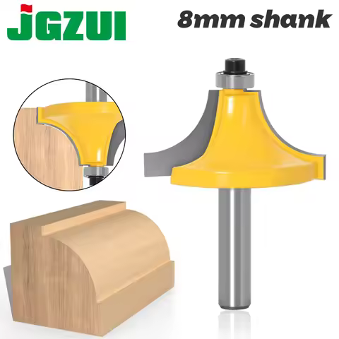 Round Over Edging Router Bit - 1" Radius 8" Shank 1pcs 8mm Shank wood router bit Straight end mill t
