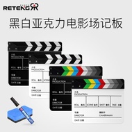 大號黑白亞克力電影場記板磁條中英文拍板導演打板拍照背景攝影卡板開影視劇組開機片場拍戲版開拍畢業照裝飾