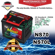 Münster Robust MF CMF NS70L | NS70R | 75D26 (65AH) Car Battery Bateri Kereta for Nissan Lexus Isuzu Toyota Hyundai