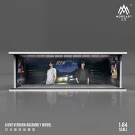 MoreArt More Art 1: Initial D Black Parking Lot Scene Diorama with LED Light