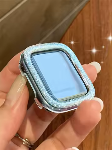 Luxury Glitter Case For Apple Watch 41mm 45mm 49mm 44mm 40mm 42 38mm Girl Hard Clear Cover For iWatc