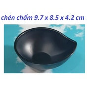 Black matte melamine plastic dipping sauce bowl size 9,7x8,5x4,2cm - cc58n
