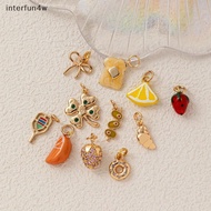 interfun4w Trendy Four Leaf Clover Fruit Croissant Pendant For DIY Jewelry Making Ecklace Earring Ha