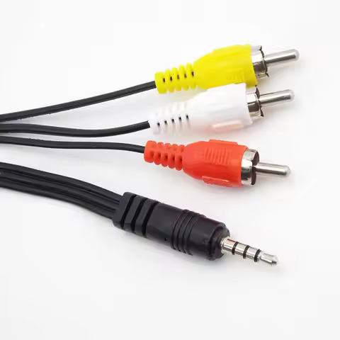 1 Meter 3.5mm Audio Male Jack Plug to 3 RCA male aux Connector Splitter Cable wire AV Adapters Video