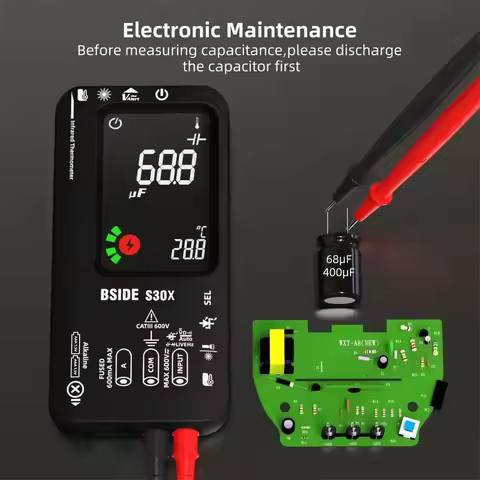 BSIDE S30/30X Smart Digital Multimeter 9999 True RMS Capacitor 15V Diode DC AC Current Voltage Teste
