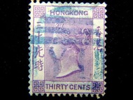 英國在日本客郵郵票-1863年英國在日本橫濱(British Post Office in Yokohama)30仙客郵郵票(原香港英女皇維多利亞像郵票, 蓋Y1商埠戳,少見)