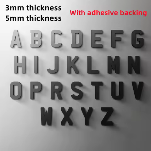 26 3D Nordic English Letters Plate Wall Sticker Acrylic Alphabet House Number Digits On The Door Art