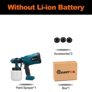 1500W 800ML 25000RPM Cordless Electric Spray Gun with 3Nozzle Flow Control Airbrush High Power Paint