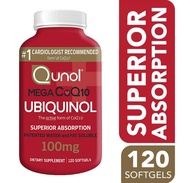 Qunol Mega Ubiquinol CoQ10 100 mg, 120 softgels Highly Absorbable