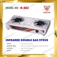 Dapur gas butterfly Tungku dapur gas Infrared gas stove ♨BUTTERFLY B-882 INFRARED DOUBLE GAS STOVE B 882 / Dapur Gas Inf