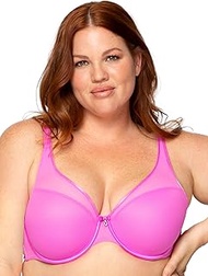 Women's Plus Size Sheer Mesh Plunge T-Shirt Bra, Flirt, 36H