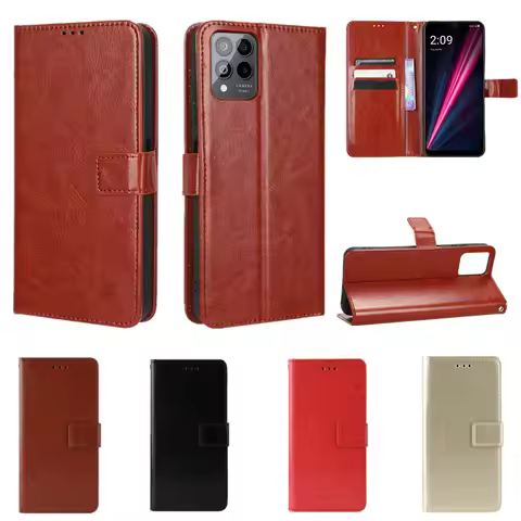 Leather Flip Case For T-Mobile Revvl 7 6 6x Pro 5G Tmobile T Phone 2 Pro Protective Cover Wallet Car