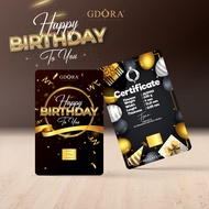 GDORA Gold Bar 0.10gram '' Happy Birthday Black '' 999.99