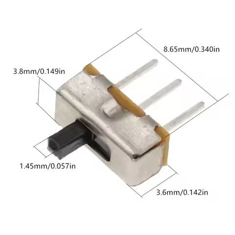 mini Switch 20pcs Interruptor on-off Slide 1P2T Long handle: 3mm 4mm 5mm toggle switch SS12D00 SS12D