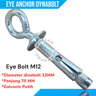 DINABOLT GANTUNG M12 X 70 /DYNABOLT/BAUT HOOK M12X70 CM PUTIH GALVANIS