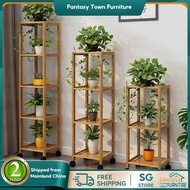 Wooden Plant Rack With Wheels / Multilayer Plant Stand / Floor Flower Pot Stand /Bamboo Flower Pot Rack / Flower Stand /Plant Shelf /Plant Display Rack