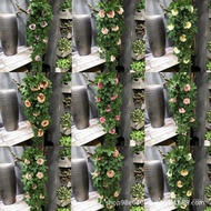 Hanging Long Vines Green Plants Rose Leaves Rose Rattans Wall Decoration Hanging Vines Wall Hanging 