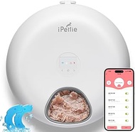 iPettie Donuts Frost WiFi 6 Meal Automatic Cat Food Dispenser with App Control, Dry &amp; Wet Food Automatic Cat Feeder, Smart Dog Feeder with Two Ice Packs, Programmable Timer, Holds 6 x ½ lb. of Food
