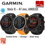 Garmin fēnix 8 – 47 mm AMOLED CarbonGray//Orange/SlateGray All-rounded advanced outdoor GPS smartwat