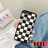 Huawei Y6 prime / Y6 2018 / Y7 prime 2018 / Y7 Pro 2018 Phone Case - Checkered And Chrysanthemum Print