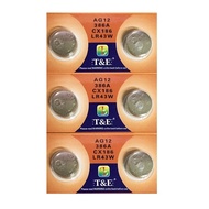 [SG] T&E AG12 SR43SW LR43 386 Alkaline Button Battery (6 Pieces)