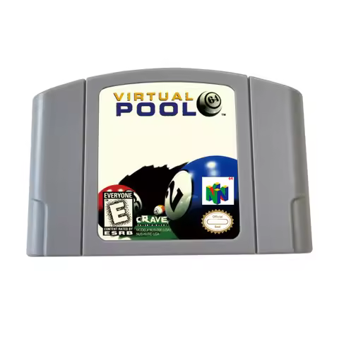 LinkC1 - 64 Bit Video Game Virtual Pool 64, 40 Winks, Top Gear Rally 2 For N64 Games Cartridge NTSC-
