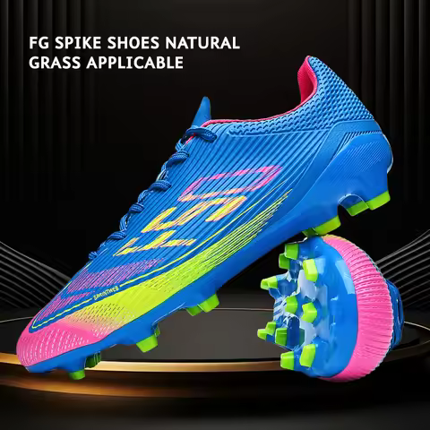 Football Budget Boots Cost-effective AG FG Football Boots PU Blend Upper Long TPU Stud Anti-slip Dur