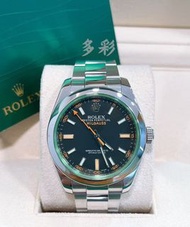 👑[現貨]🔥🔥Rolex Oyster Perpetual Milgausr 勞力士蠔式恆動格磁型 116400 黑面綠玻璃 40mm表徑 自動機械 淨表 rolex submariner/rolex
