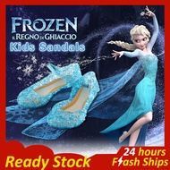 Kasut Frozen Kanak Perempuan Princess Elsa Shoes Frozen Sandals Cinderella Crystal Shoes for Kids Hi