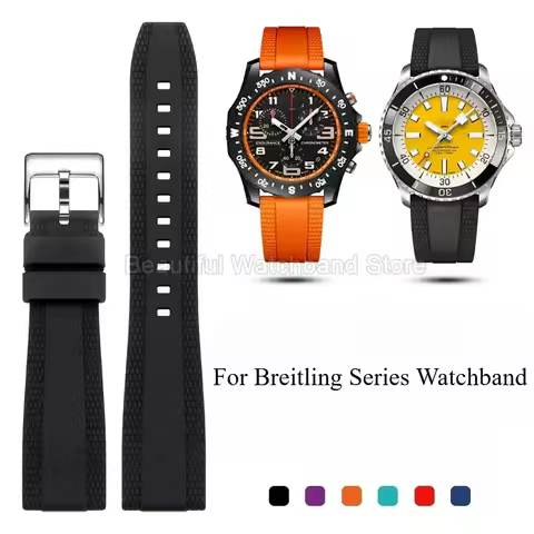 Rubber Silicone Watchband for Breitling Endurance Pro Superocean Automatic Mechanical Wristband 46 S