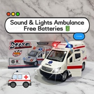 [BATERI PERCUMA] Mainan Ambulans Dengan Lampu dan Siren - Siren & Lights, Bump & Go Ambulance Toy Ma