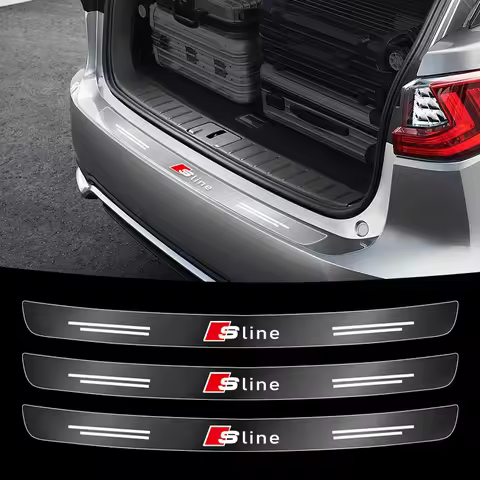 1Pcs Car Threshold Protector Transparent Decorative Badge Sticker for Audi Sline RS A3 A4 B8 8P 8V B