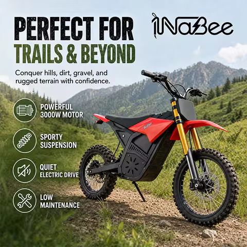 1NaBee STK-01 3000W Peak Electric Off-road Motorcycle 60V 20.8AH Hydraulic Brakes IPX5 Waterproof Di