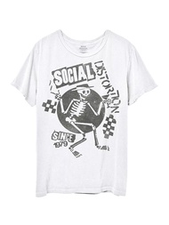 1979 Social Distortion Skeleton Punk Rock Men's T-shirt
