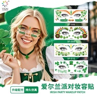 St. Patrick's Day Glitter Makeup Face Sticker Irish Holiday Party Carnival Tattoo Sticker 9.24a
