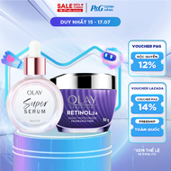 Combo 2 SUPER SERUM OLAY SỨC MẠNH TỪ 5 DƯỠNG CHẤT TRONG 1 - Chai 30ML Và Kem Dưỡng Ẩm OLAY RETINOL24