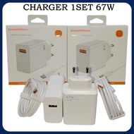 Charger For XM 67W Super Fast Charging Adapter With USB Cable Micro V8 & Type C Casan 1 Set Super Vo