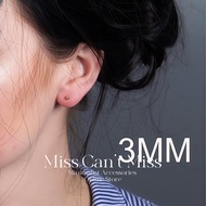 【Miss Can't Miss】E161 18K Gold Ball Stud Earrings 3mm/4mm Stainless Steel Hypoallergenic Non Tarnish