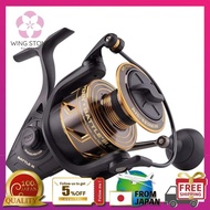 PENN Battle III Spinning Nearshore/Offshore Fishing Reel HT-100 Front drag up to 30 lbs | 13.6 kg Heavy-duty all aluminum composition for durability 8000 Black Gold