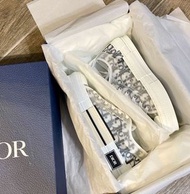 DIOR B23 oblique 滿印logo 低筒 帆布鞋 白黑