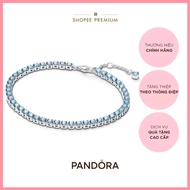 Pandora Tennis Bracelet Silver with Sky Blue Stone