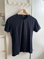 Jil sander 深藍色V領T shirt S號