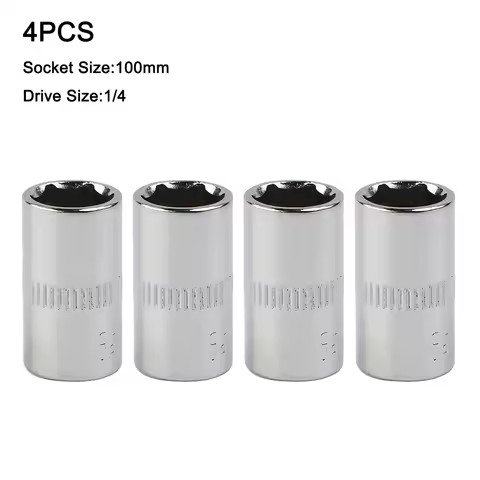 4pcs Socket Chrome Vanadium Steel 1/4 Inch Drive 6-Point 10mm Socket 6 Point Socket DIY Hand-making