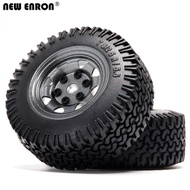 4Pc 1.55 Inch CNC Alloy Beadlock Wheel Rims Rubber Tires Set for RC